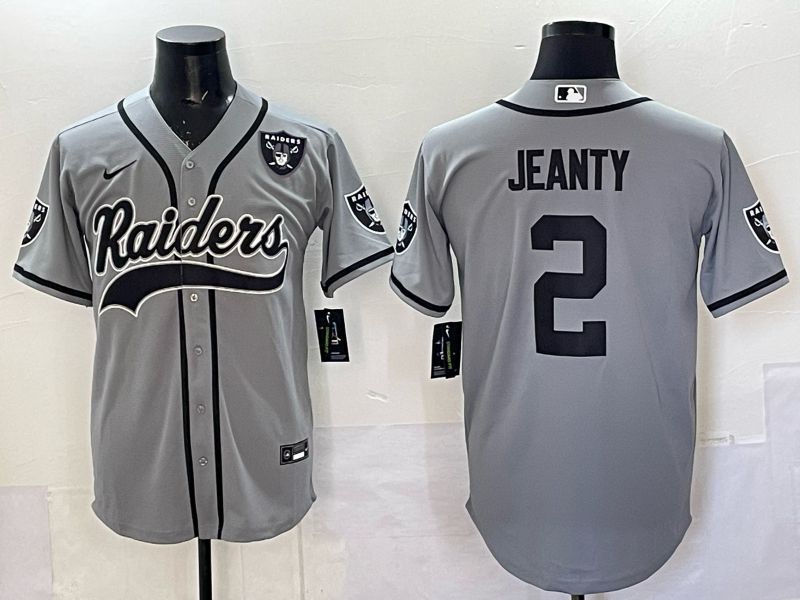 Men 2025 Oakland Raiders #2 Jeanty Grey 3th generation Joint Name Nike Limited NFL Jersey style 078->oakland raiders->NFL Jersey